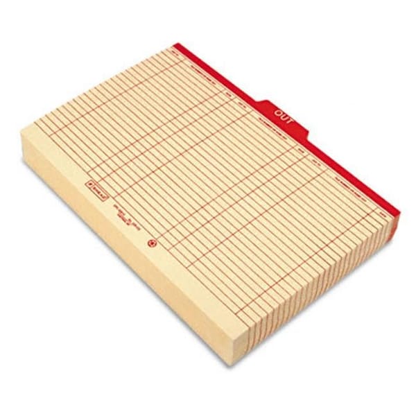 Made-To-Stick Charge-Out Record Guides 1/5 Red OUT Tab Manila Legal 100/Box MA41189 - main
